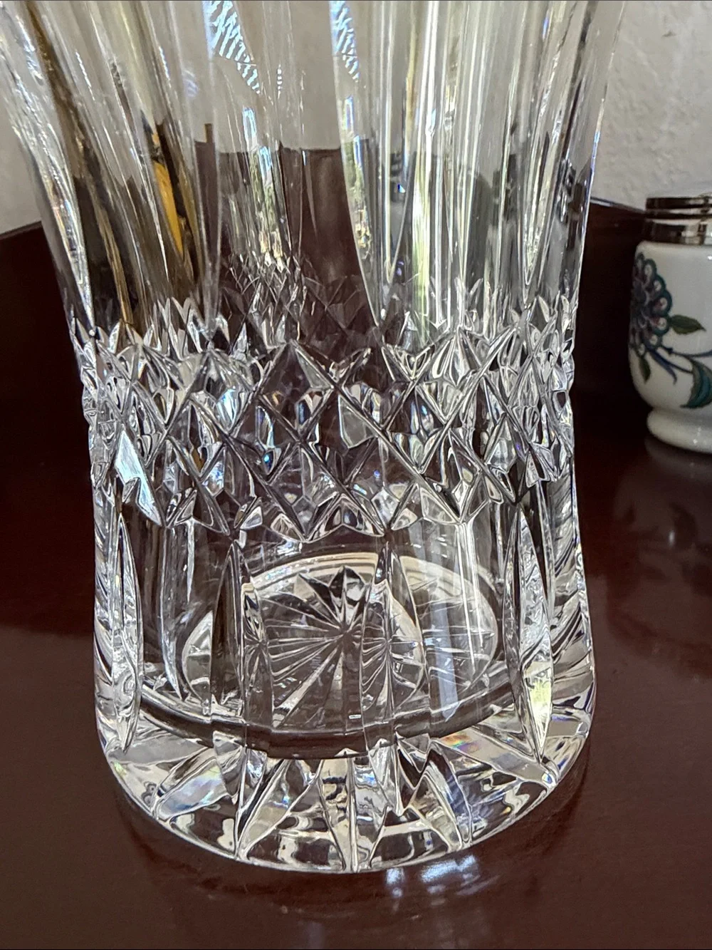 Vintage Waterford Crystal diamond cut Vase